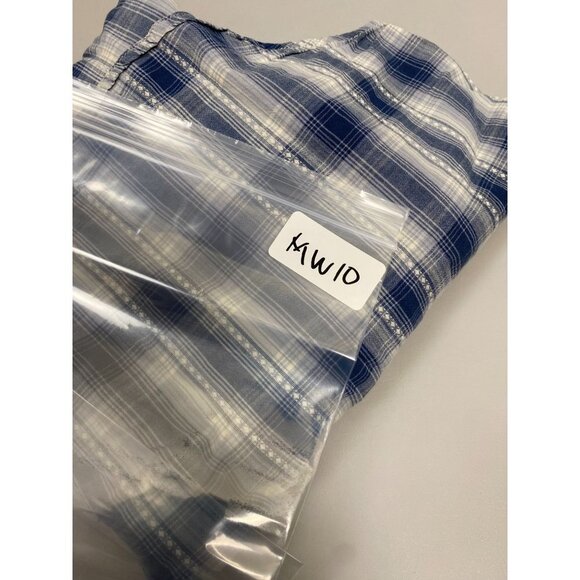 Lucky Brand Mens Shirt size Large Blue Plaid Snap Short Sleeve Cotton Classic - Picture 4 of 13